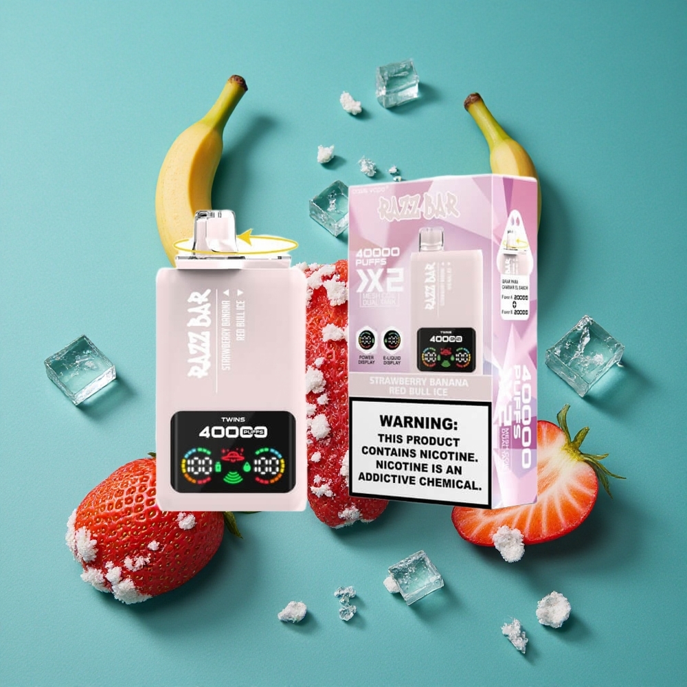 Aardbei-Banaan_Red Bull Ijs Razz Bar 40000 Puffs Wegwerp Vape met 650 Mah Batterij Type-C Poort
