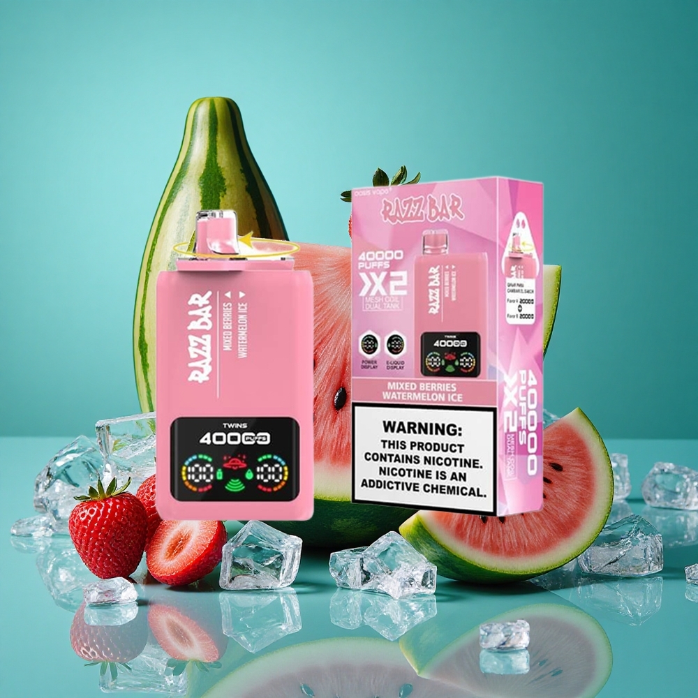 Gemengde Bessen_Watermelon IJs Razz Bar 40000 Puffs Wegwerp Vape met Power Screen Display & 1.0Ohm 2 Mesh Coil