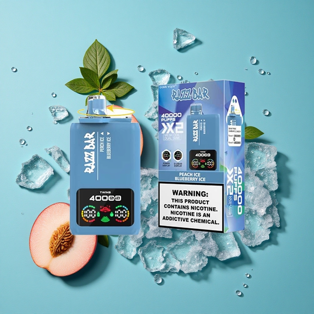 Perenijs-Framboosijs Razz Bar 40000 Puffs Wegwerp Vape Met Power Screen Display & 1.0Ohm 2 Mesh Coil