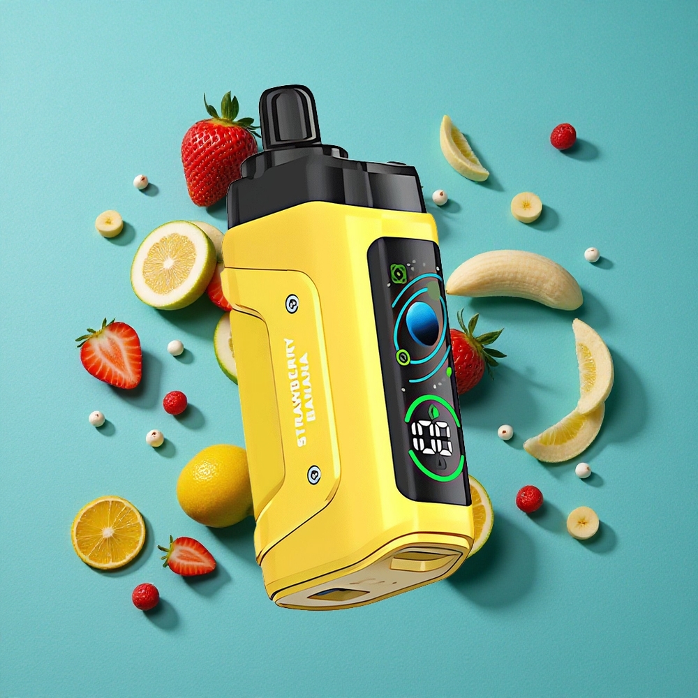 Aardbei-Banaan Razz Bar Wegwerp Vape 45000 Puffs Met Aanpasbare Luchtstroom en Type-C Oplaadbaar