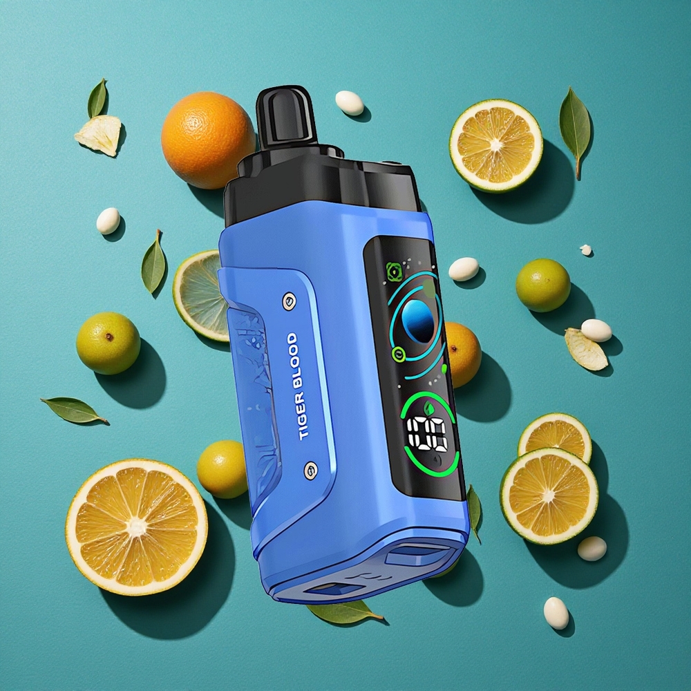 Tijgerbloed Razz Bar Wegwerp Vape 45000 Puffs – Aanpasbare Luchtstroom & Type-C Oplaadbaar