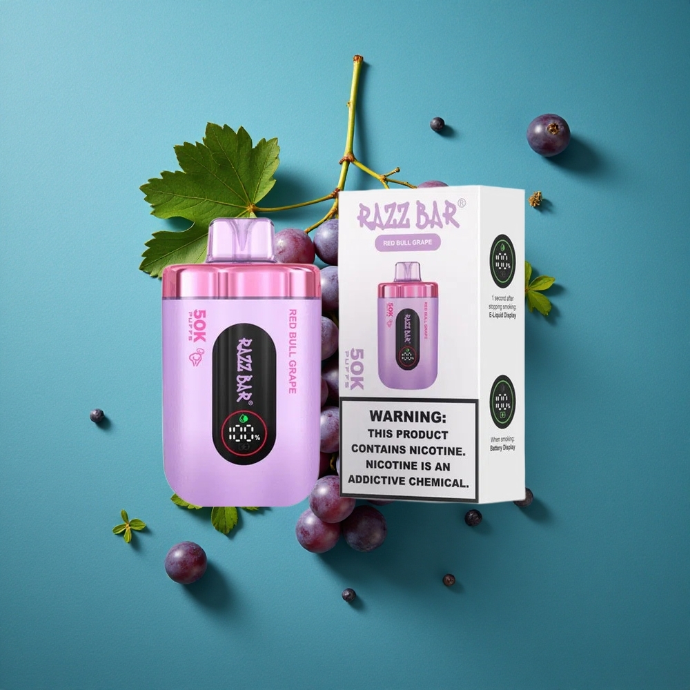 Rode Stier Druif & Razz Bar 50K Puffs Wegwerp Vape – Tot 50000 Puffs – 650 Mah Batterij