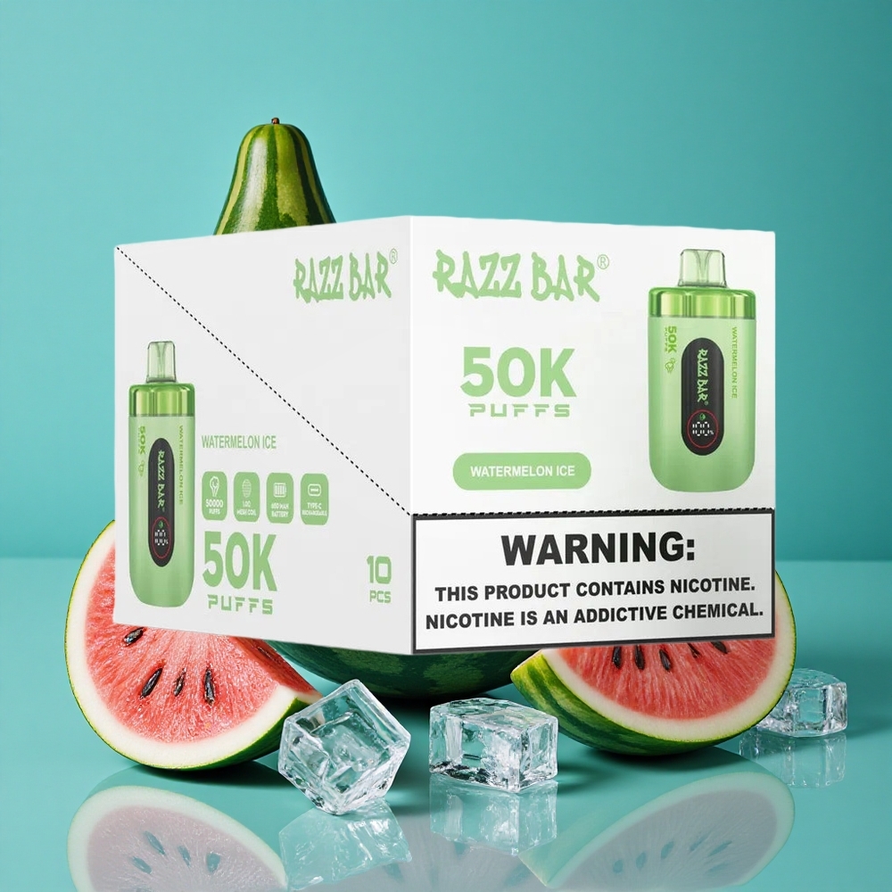 Watermeloen Ijs Razz Bar 50.000 Puffs Wegwerp Vape met 650 mAh Accu en Type-C Oplaadbaar