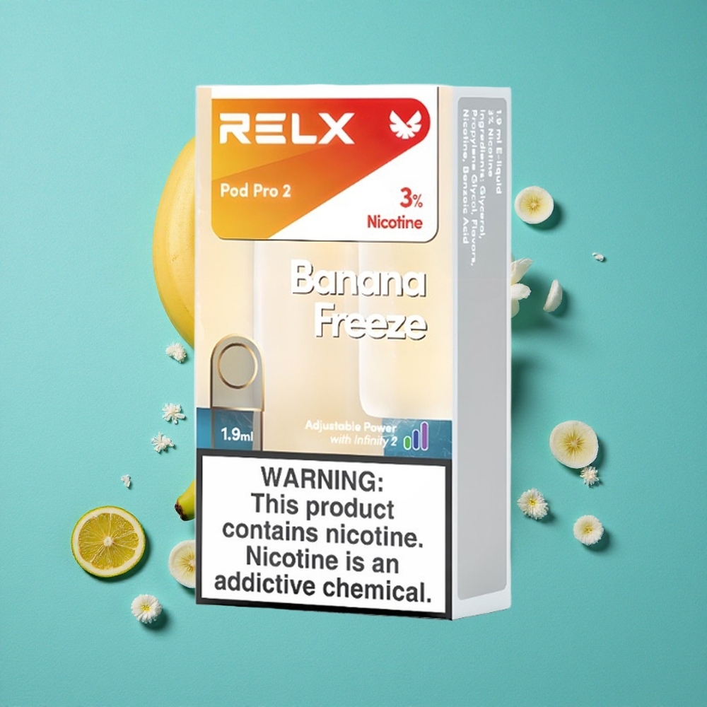 Banana Frost RELX Pod Pro 2 600 puffs Nicotinegehalte: 3%