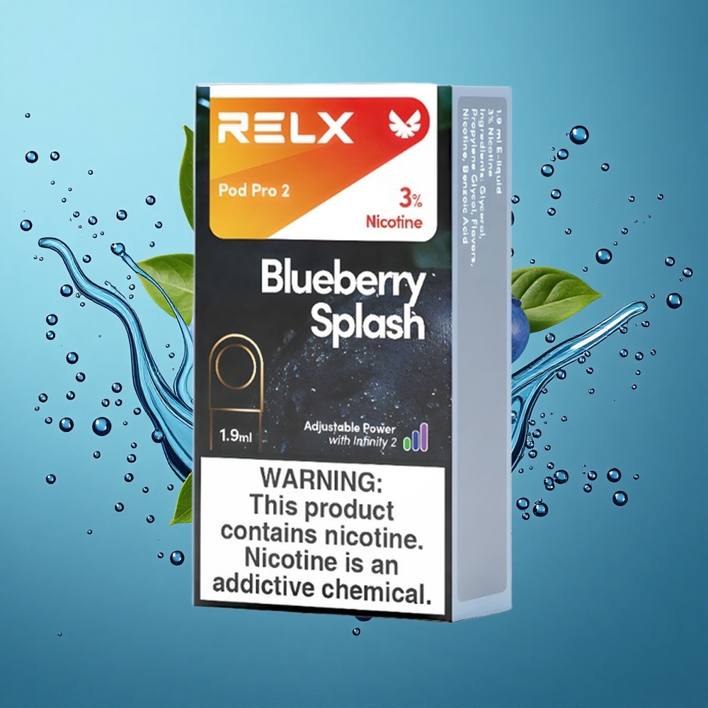 Blauwe Bes Smaak RELX Pod Pro 2 600 Puff 1.9ml Vloeistofcapaciteit 3 Voltage-instellingen