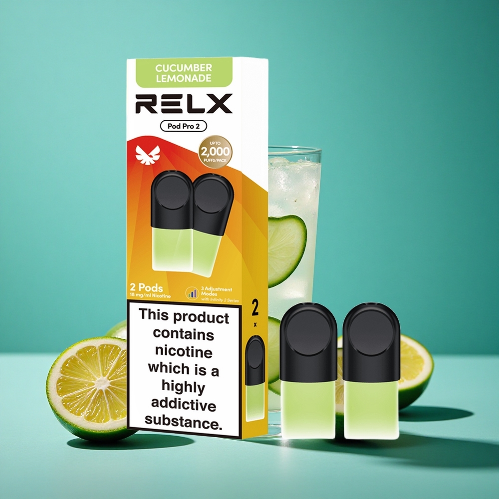 Komkommer Citroen Limonade RELX Pod Pro 2 600 puff Nicotinegehalte: 1,8%