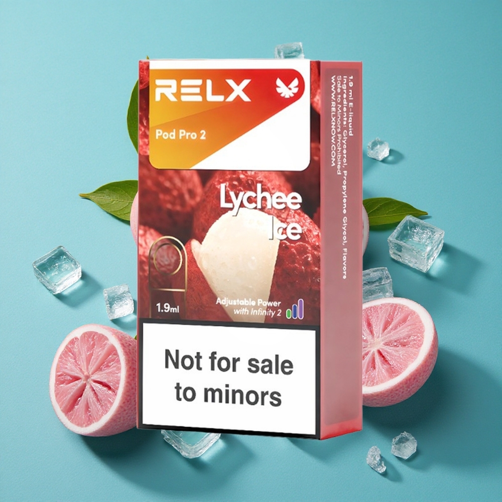 Lychee IJs Relx Pod Pro 2 600 Puffs Nicotinevrij 1.9ml Capaciteit