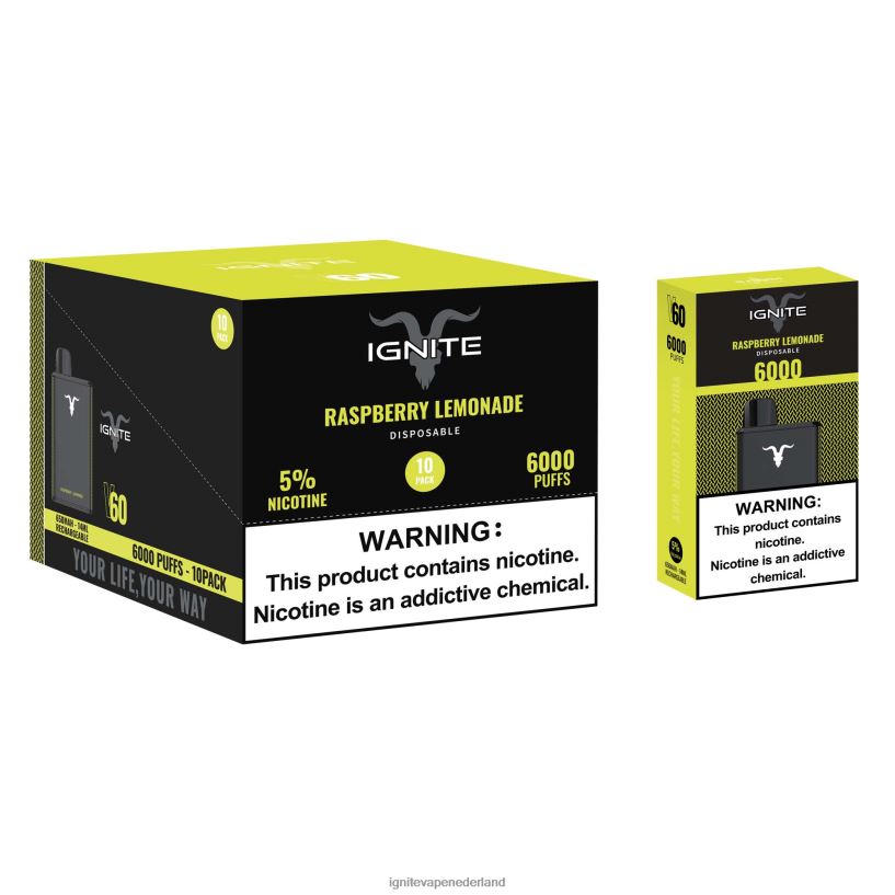 frambozenlimonade VNV4HP23 - Ignite vape amsterdam IGNITE V60 vape-pen 10-pack