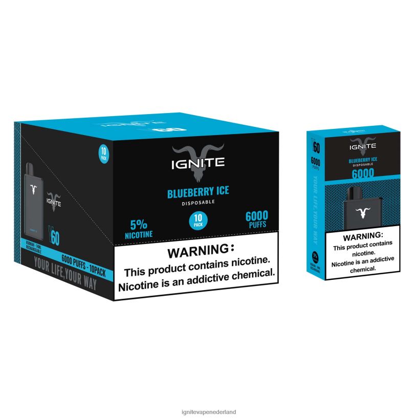 ijskoude munt VNV4HP20 - Ignite e cigarette IGNITE V60 vape-pen 10-pack